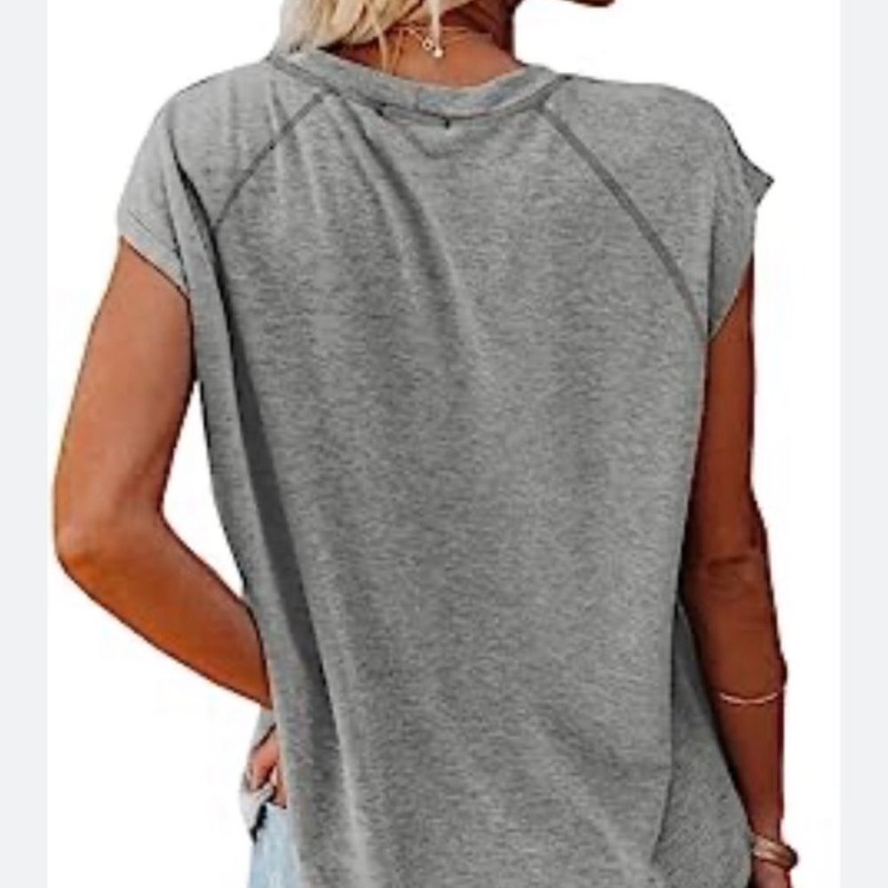 Vince Grey Short Raglan Sleeve T-shirt Top size XS